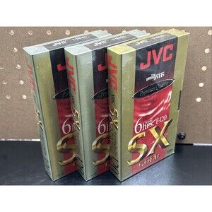 Lot of 3 - JVC T-120 SX VHS Blank Tape High Performance 6 Hrs EP Mode New Sealed